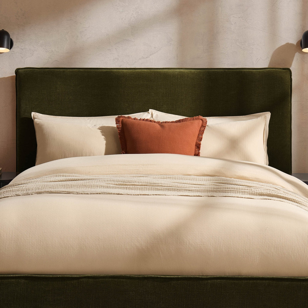Oslo Ottoman Storage Bed - Chenille Olive