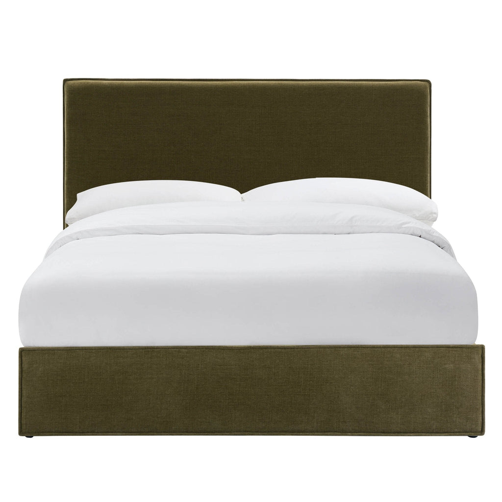Oslo Ottoman Storage Bed - Chenille Olive