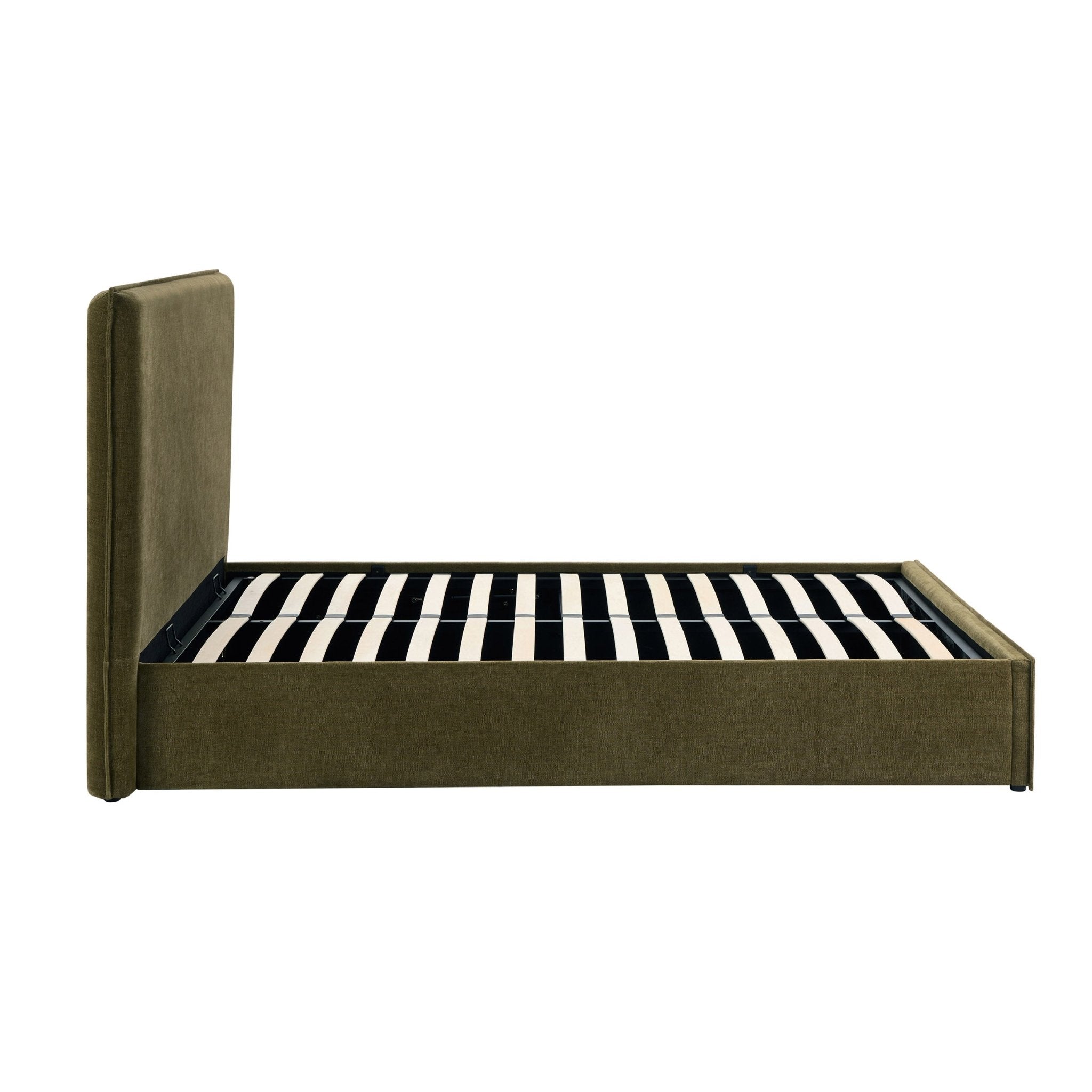 Oslo Ottoman Storage Bed - Chenille Olive