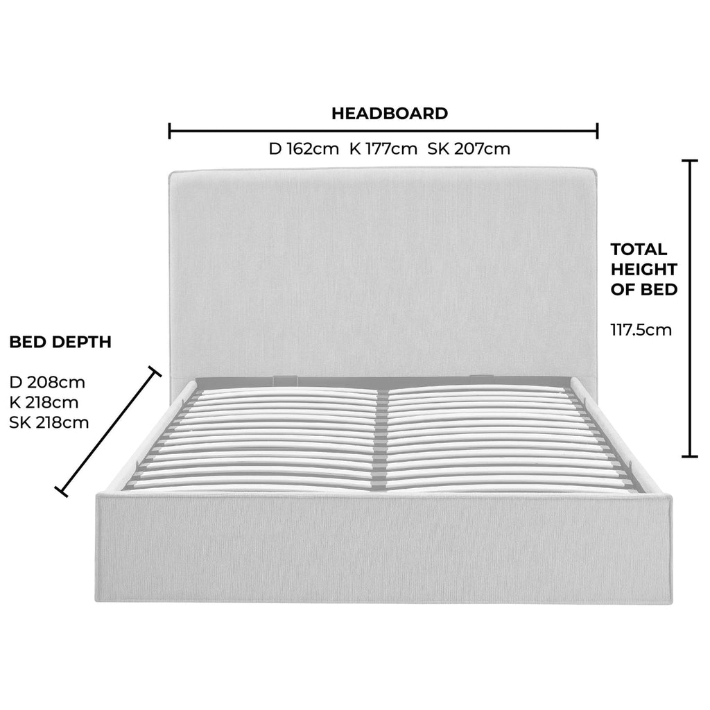 Oslo Ottoman Storage Bed - Ivory