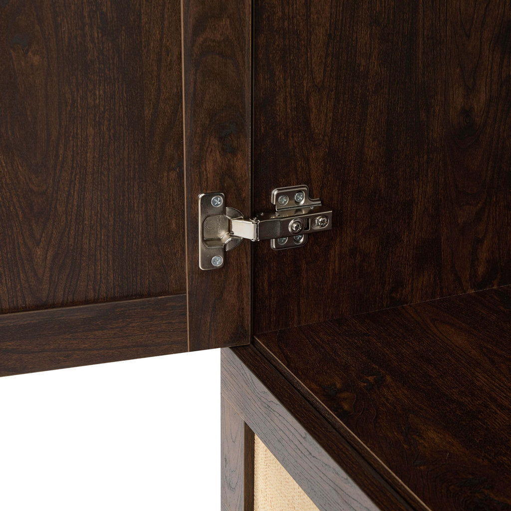Raven Rattan 2 Door Wardrobe with Drawers - Walnut