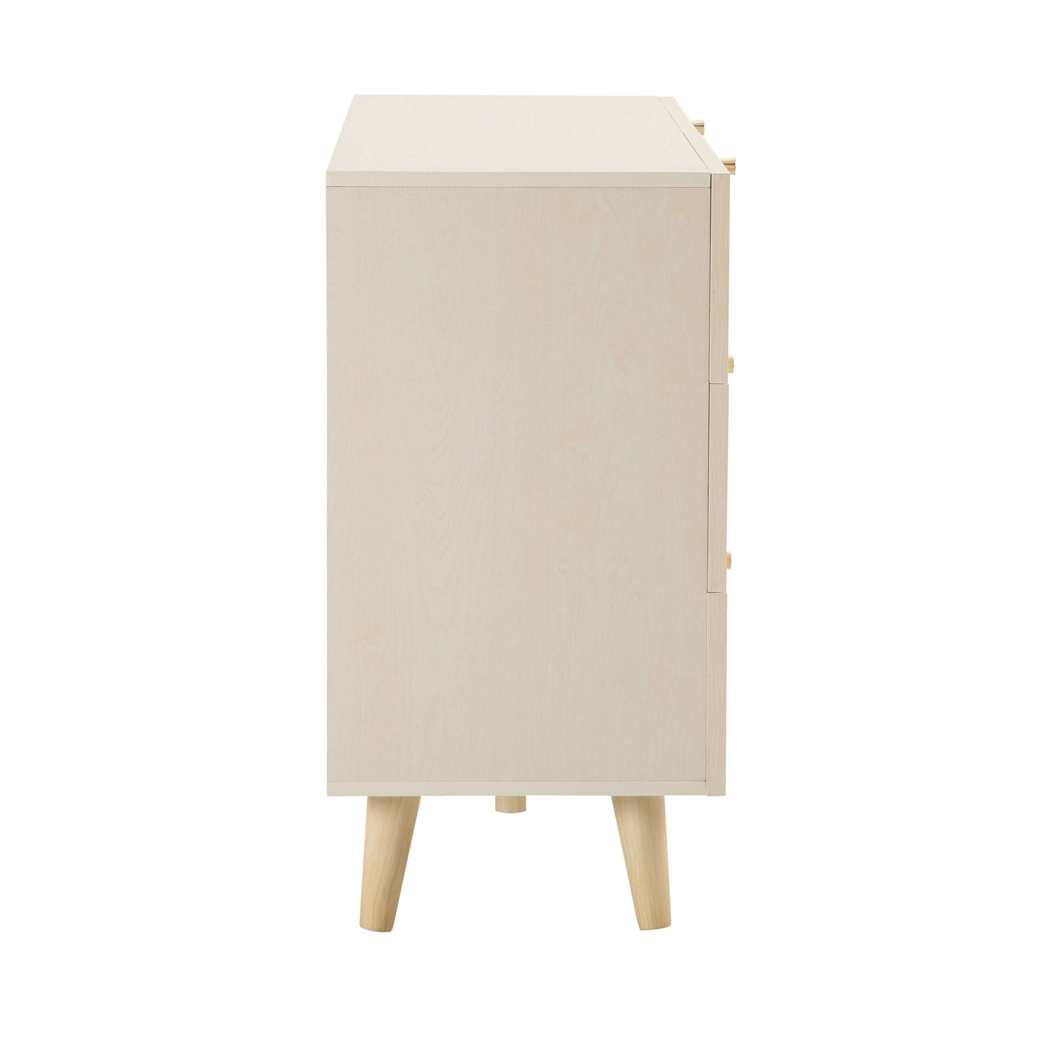 Raven Rattan 6 Drawer Chest - Cream Oak Effect