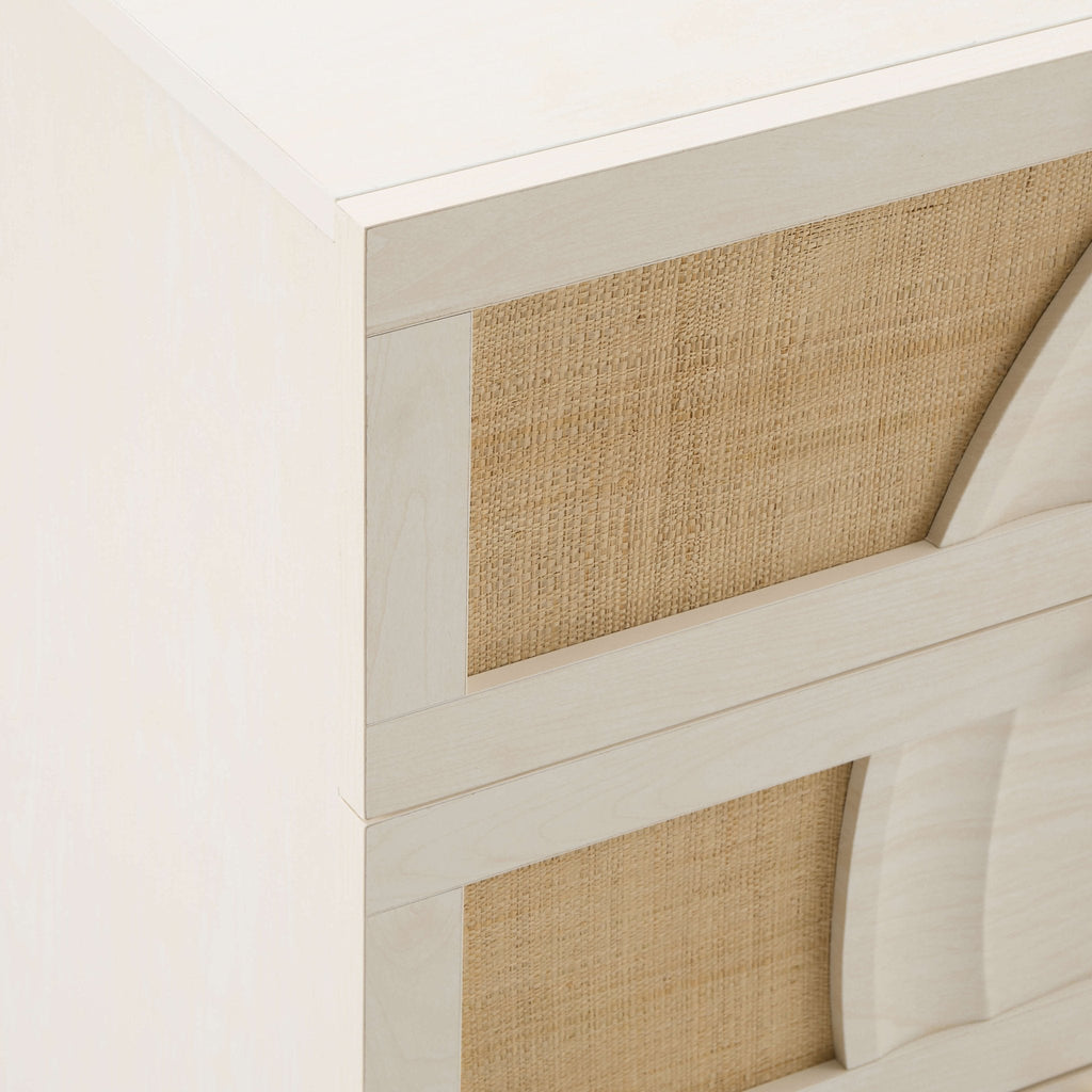 Raven Rattan 6 Drawer Chest - Cream Oak Effect