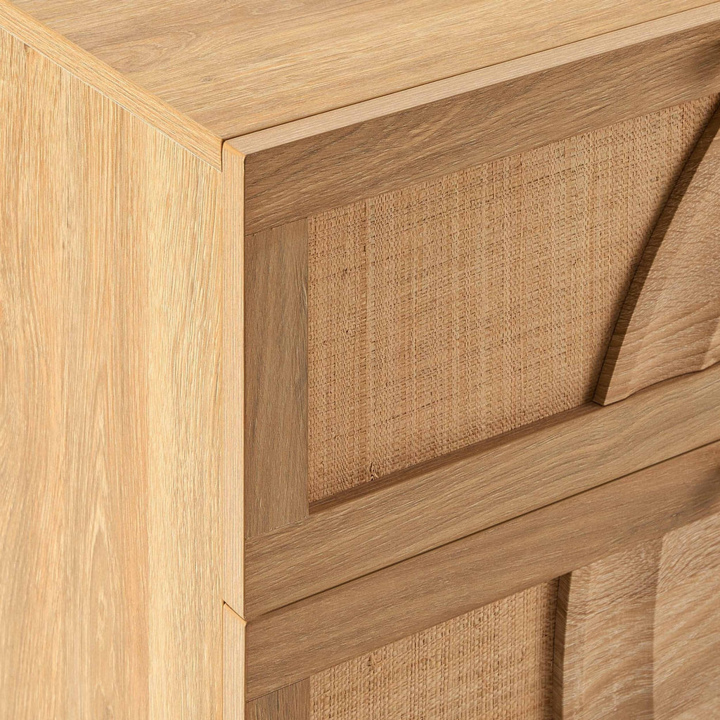 Raven Rattan 6 Drawer Chest - Light Wood