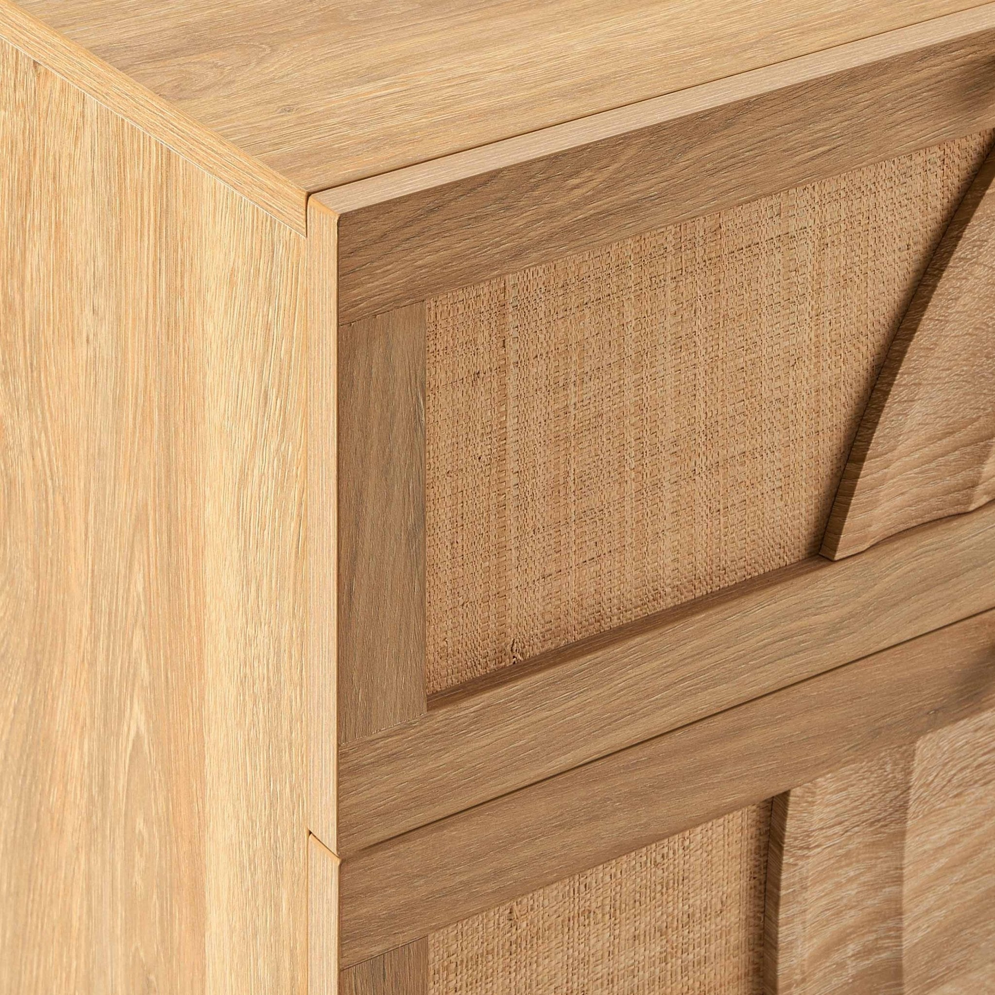 Raven Rattan 6 Drawer Chest - Light Wood