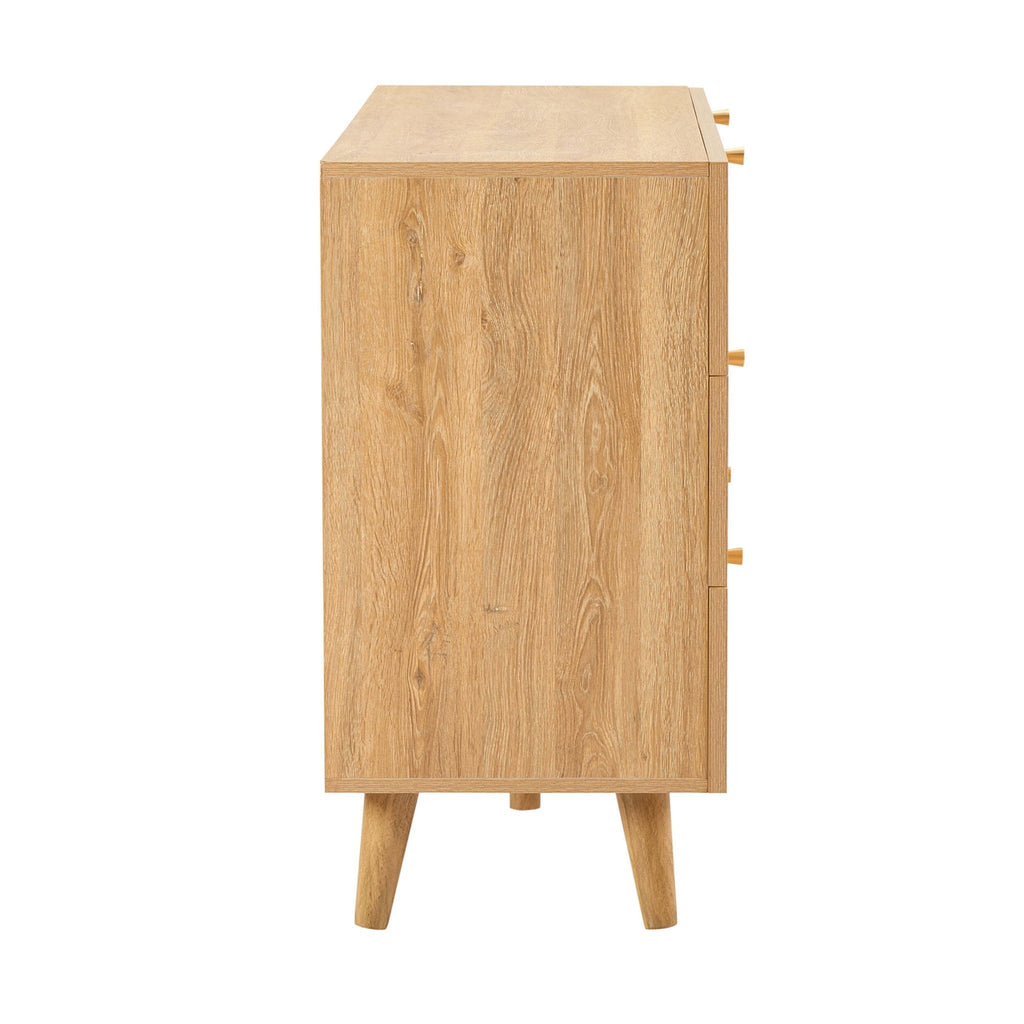 Raven Rattan 6 Drawer Chest - Light Wood