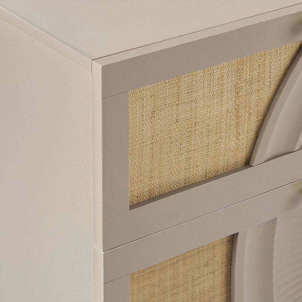 Raven Rattan 6 Drawer Chest - Taupe
