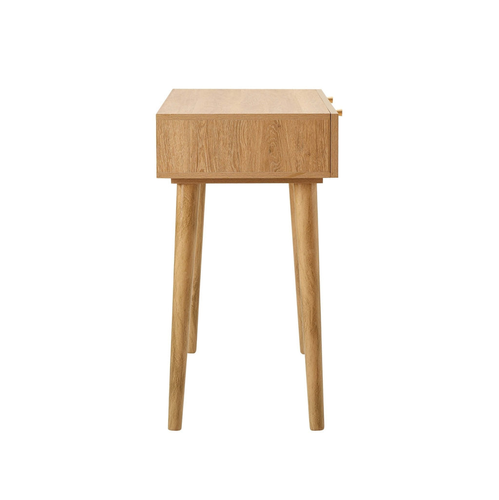 Raven Rattan Dressing Table with Drawers - Light Wood