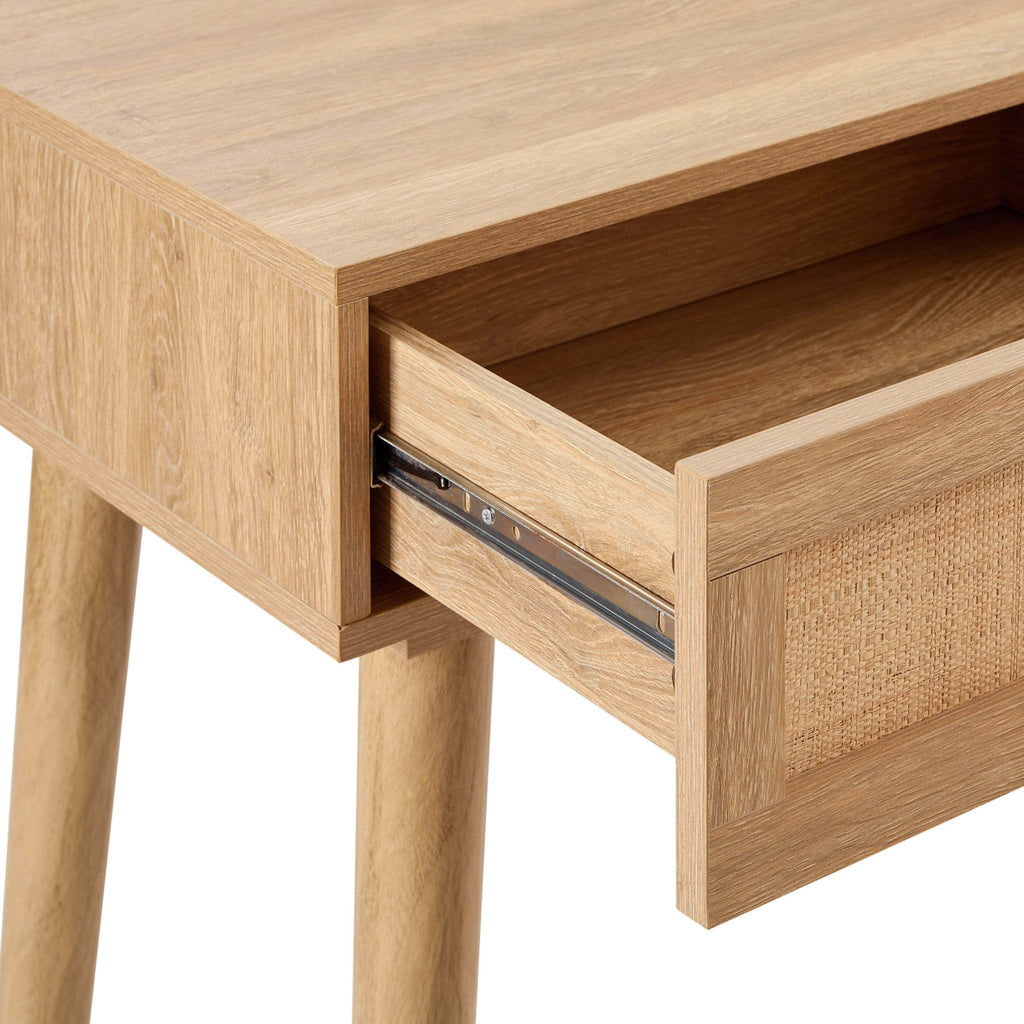 Raven Rattan Dressing Table with Drawers - Light Wood