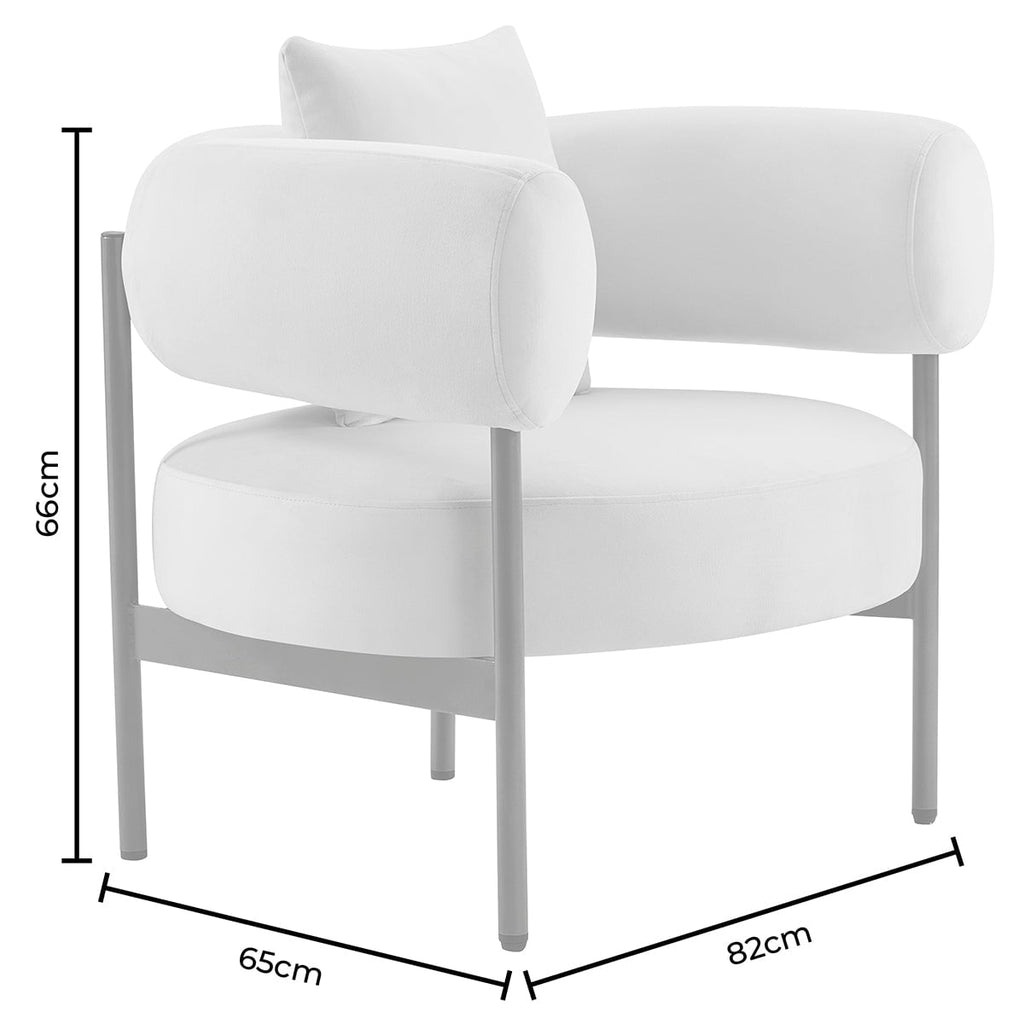 Sabrina Boucle Accent Chair - Off White