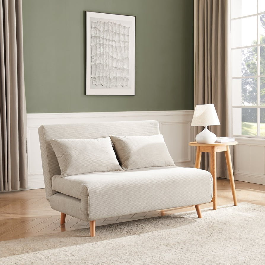 Seattle Double Click Clack Sofa Bed - Corduroy - Pebble
