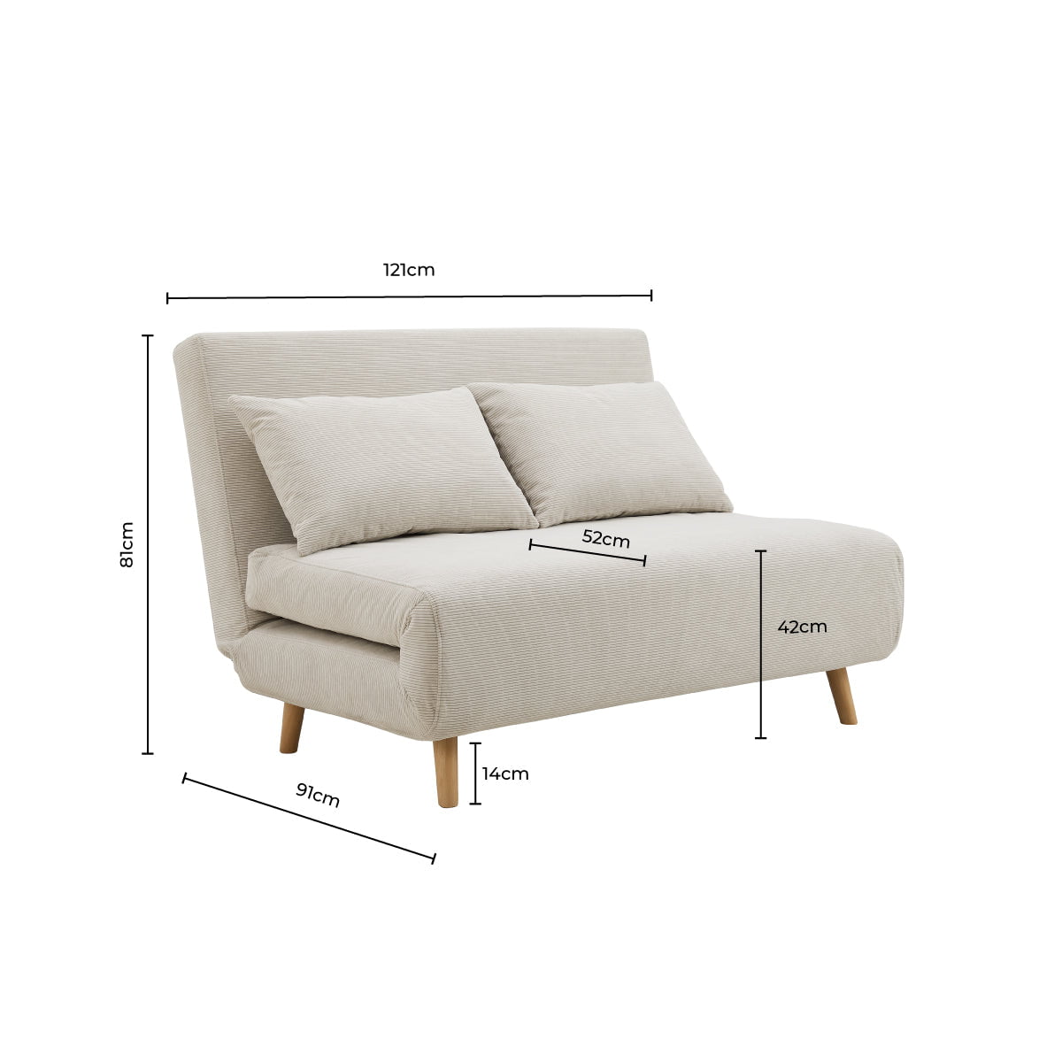 Seattle Double Click Clack Sofa Bed - Mauve