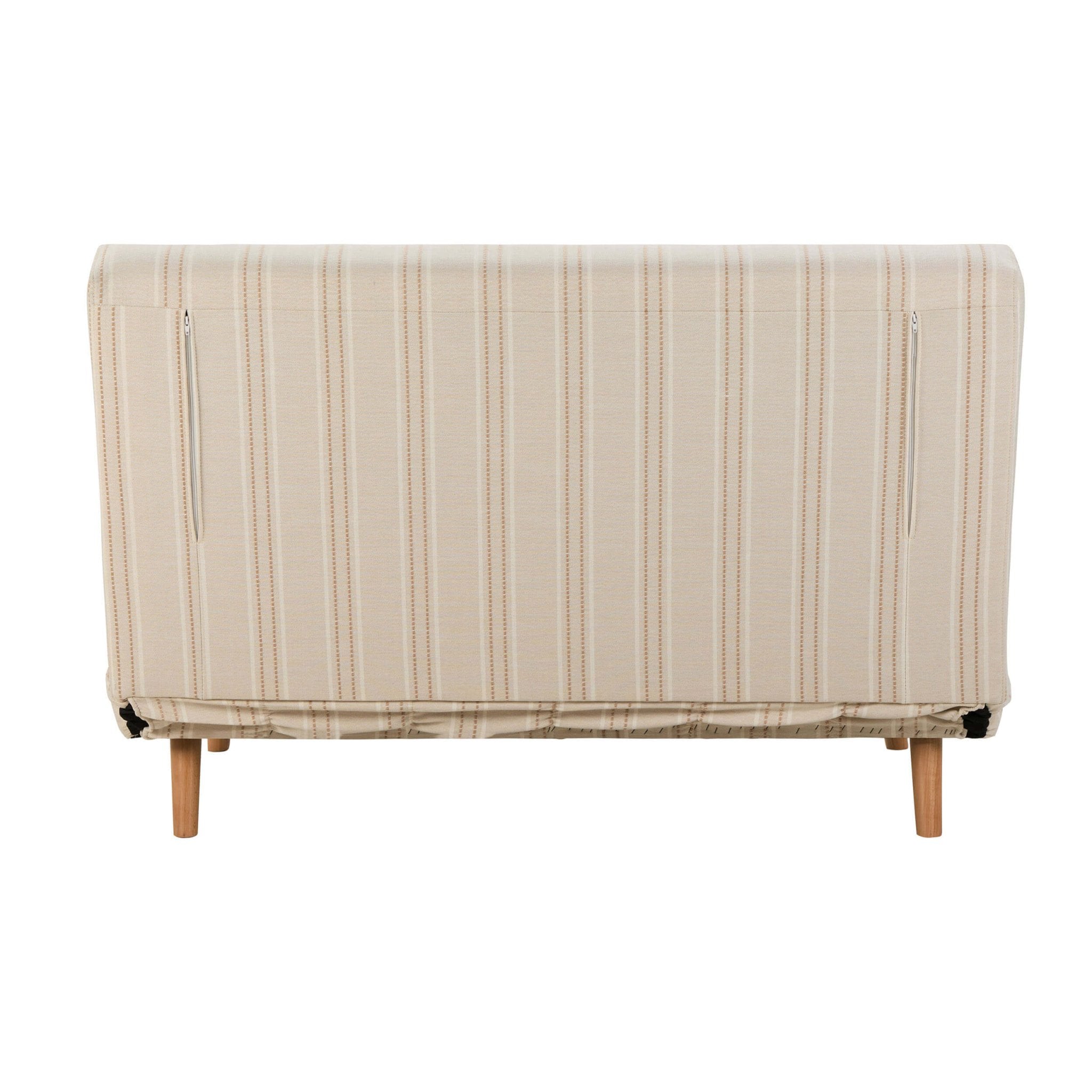 Seattle Double Click Clack Sofa Bed - Natural Stitched Stripe
