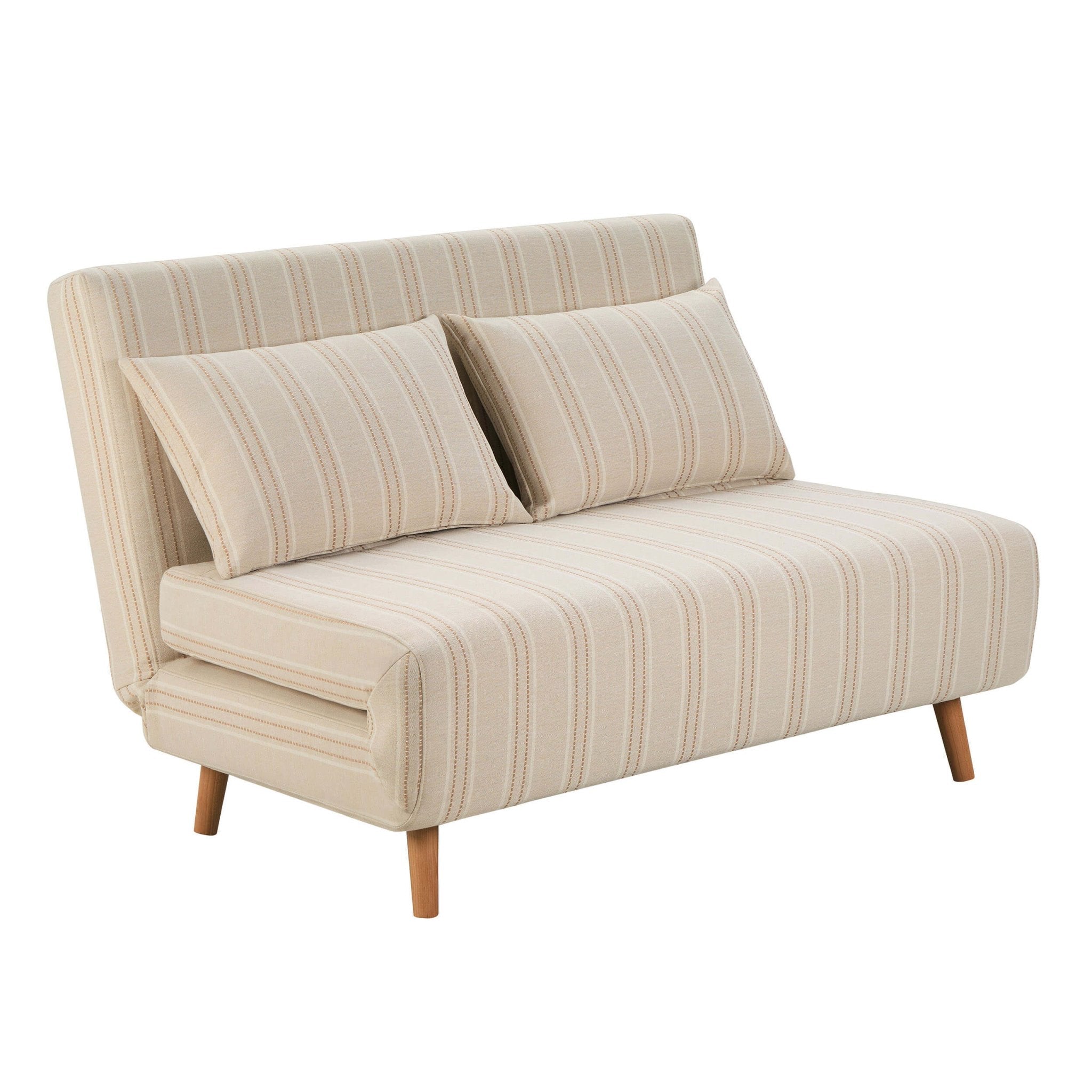 Seattle Double Click Clack Sofa Bed - Natural Stitched Stripe