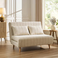 Seattle Double Click Clack Sofa Bed - Natural Stitched Stripe