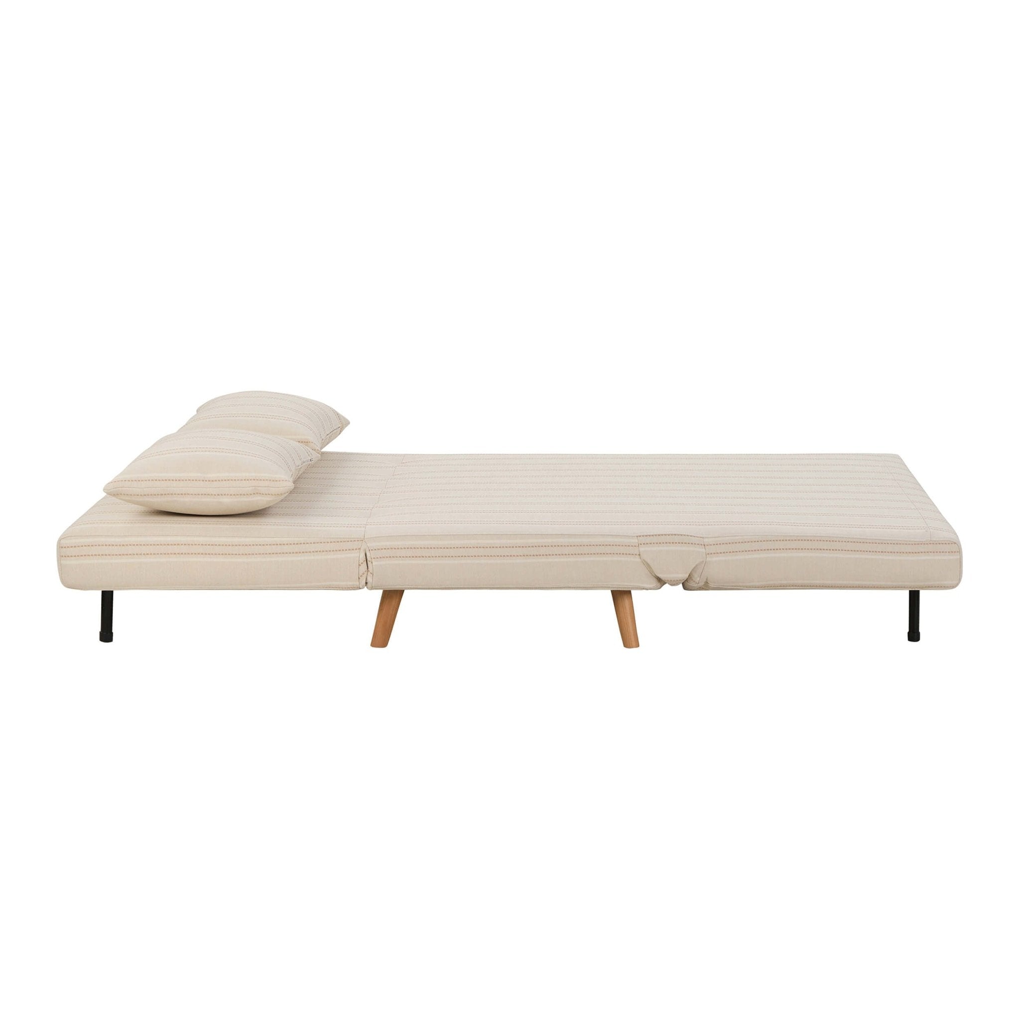 Seattle Double Click Clack Sofa Bed - Natural Stitched Stripe