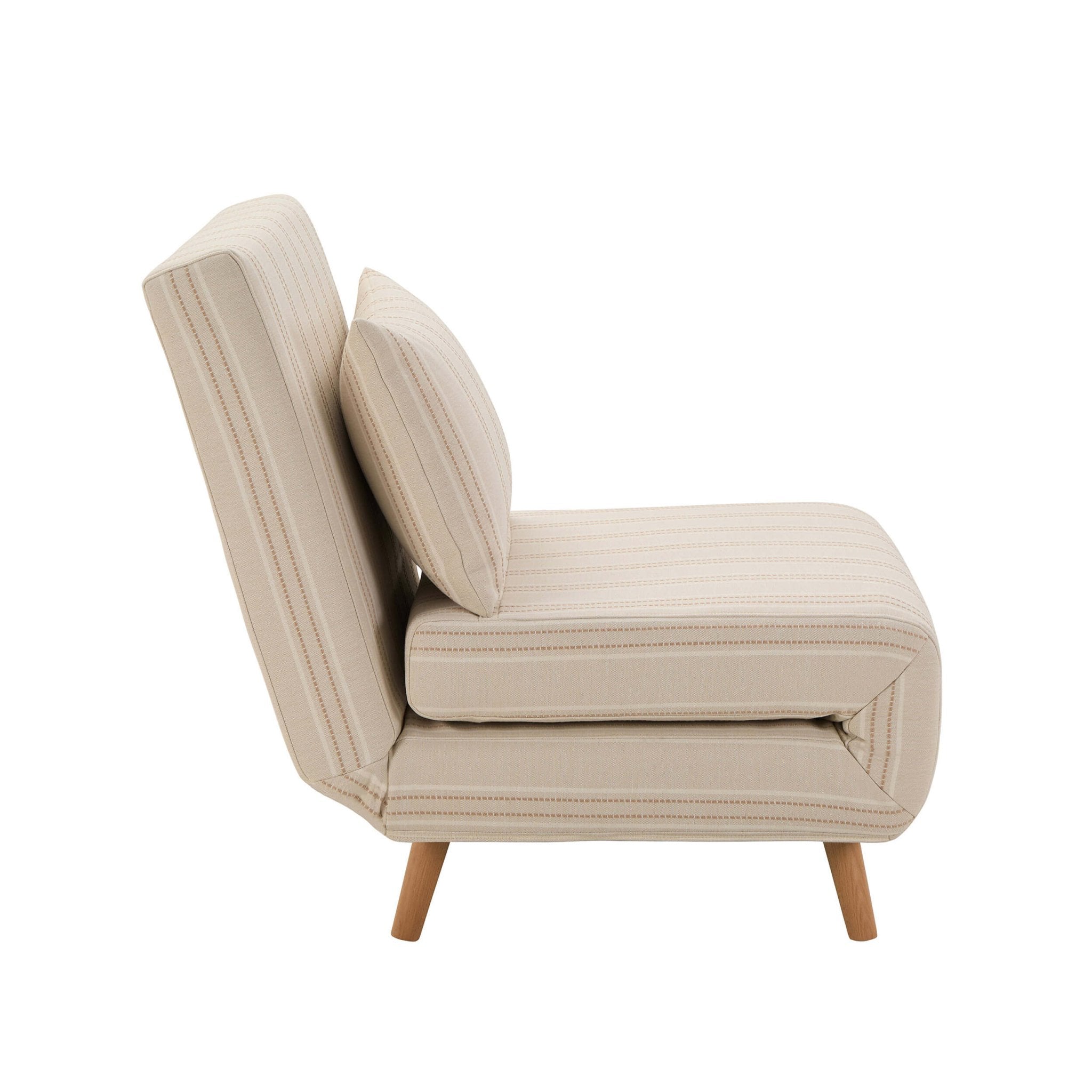 Seattle Single Click Clack Sofa Bed - Natural Stitched Stripe