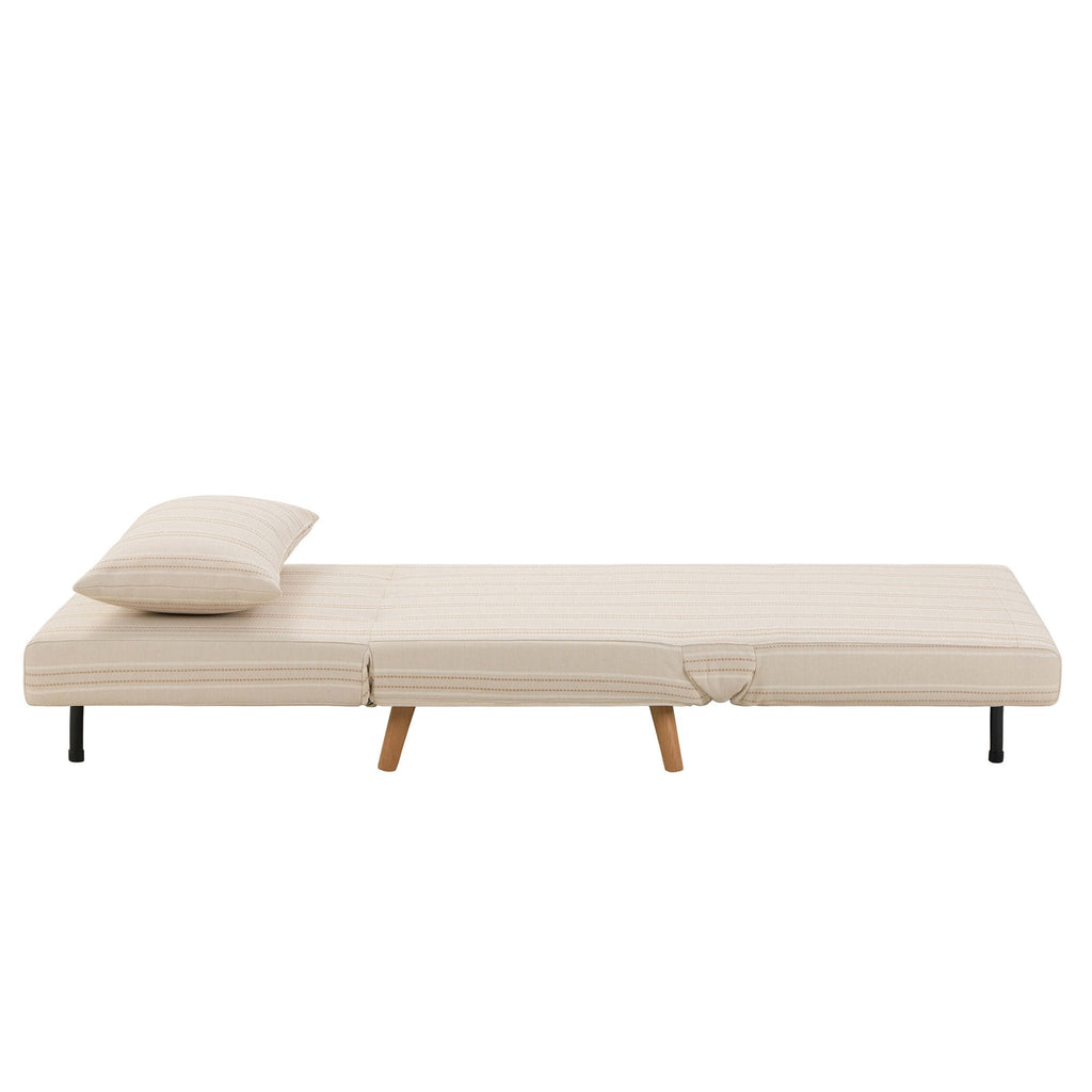 Seattle Single Click Clack Sofa Bed - Natural Stitched Stripe