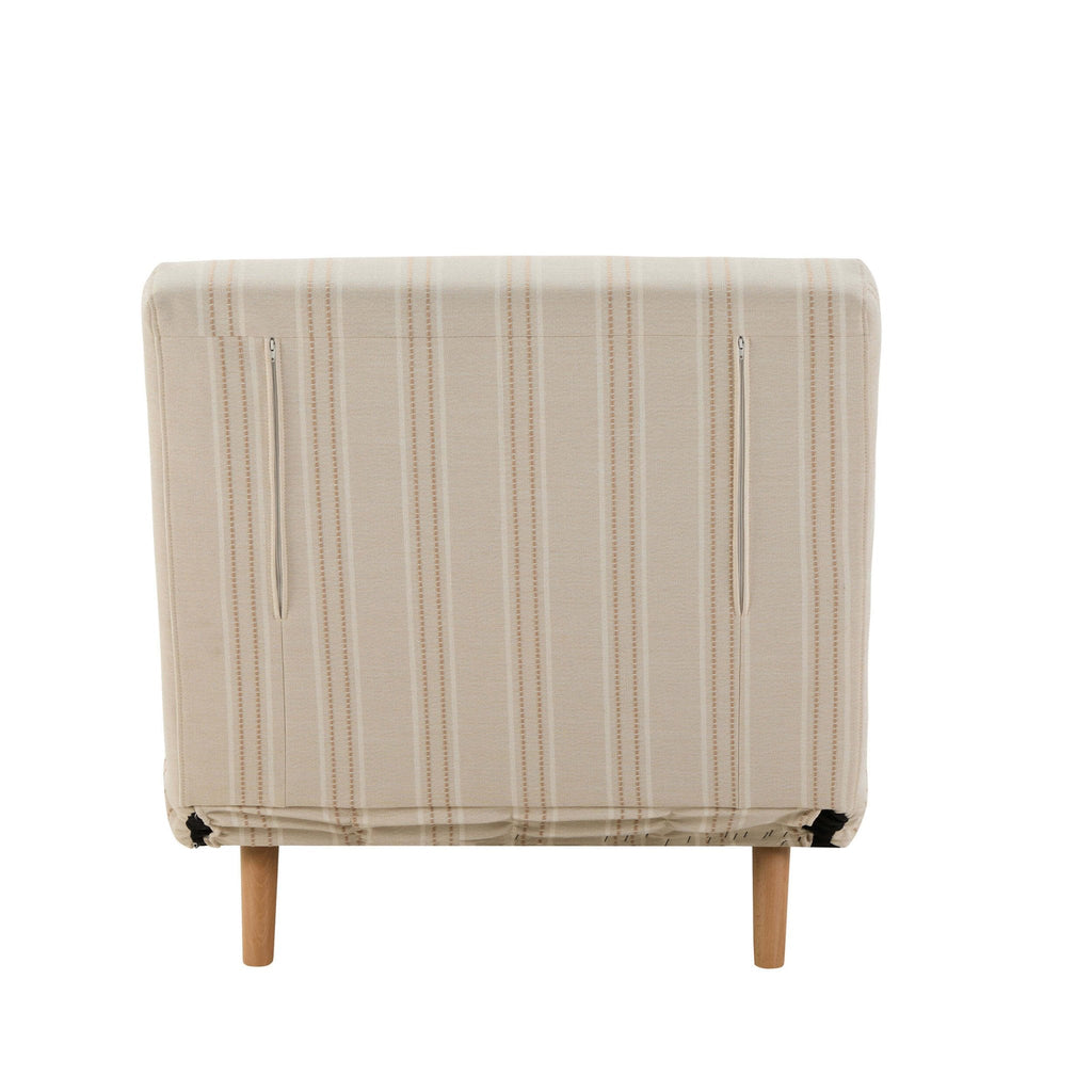 Seattle Single Click Clack Sofa Bed - Natural Stitched Stripe
