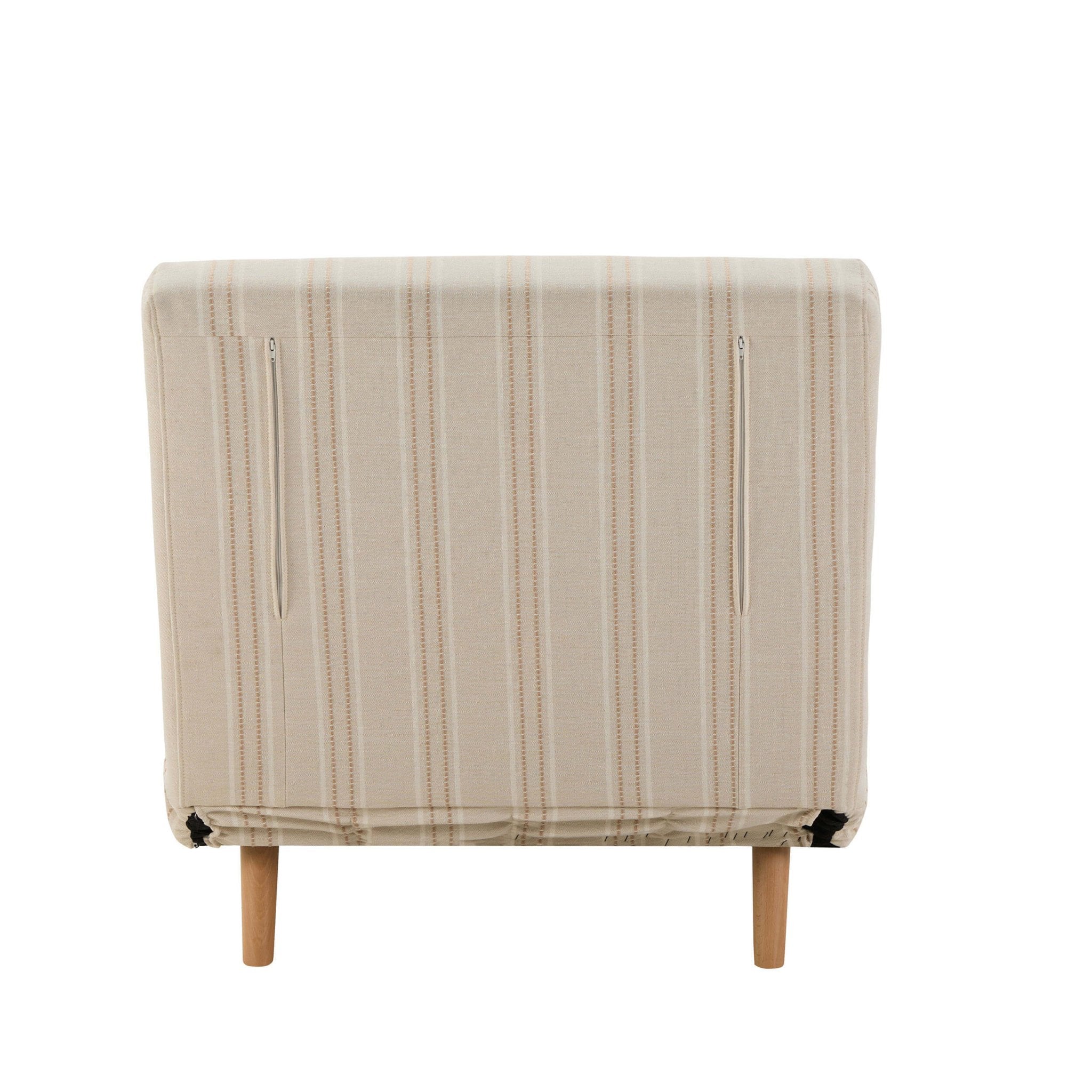 Seattle Single Click Clack Sofa Bed - Natural Stitched Stripe