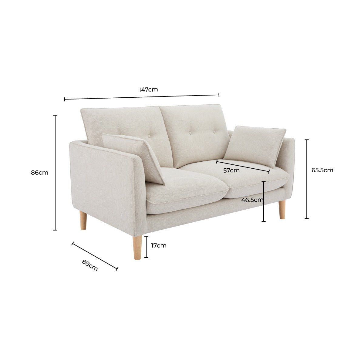 Shoreditch 2 Seater Sofa - Woven Green
