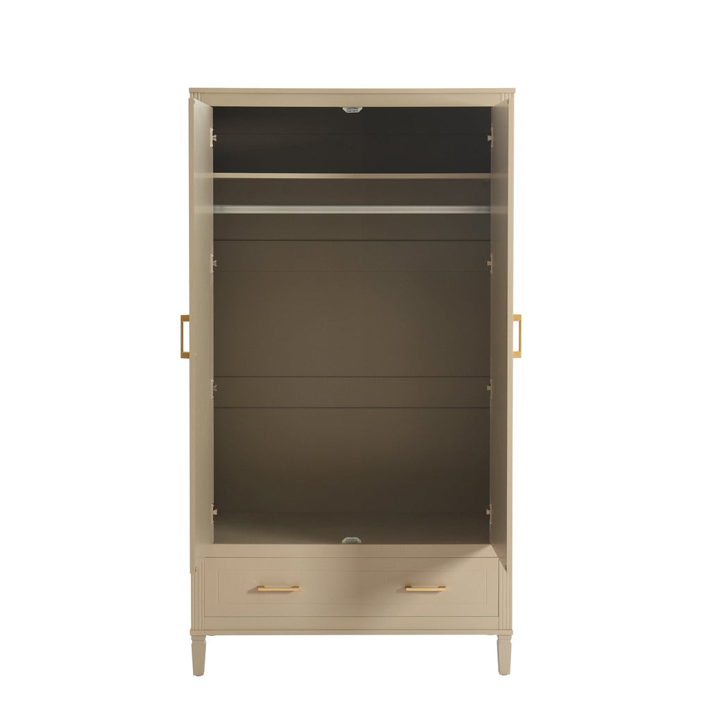 Sienna 2 Door Wardrobe with Drawer - Taupe