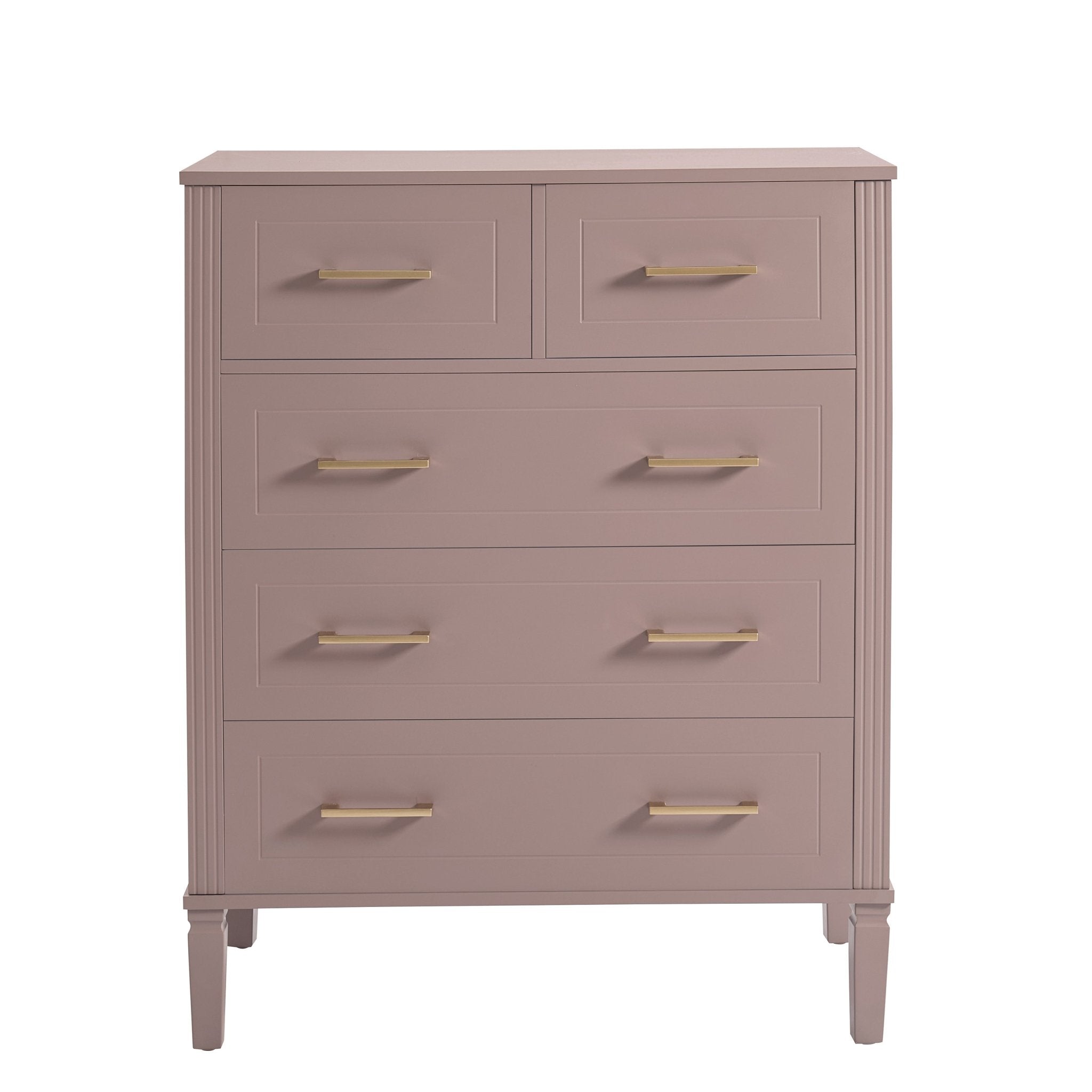 Sienna 5 Drawer Chest - Dusty Mauve