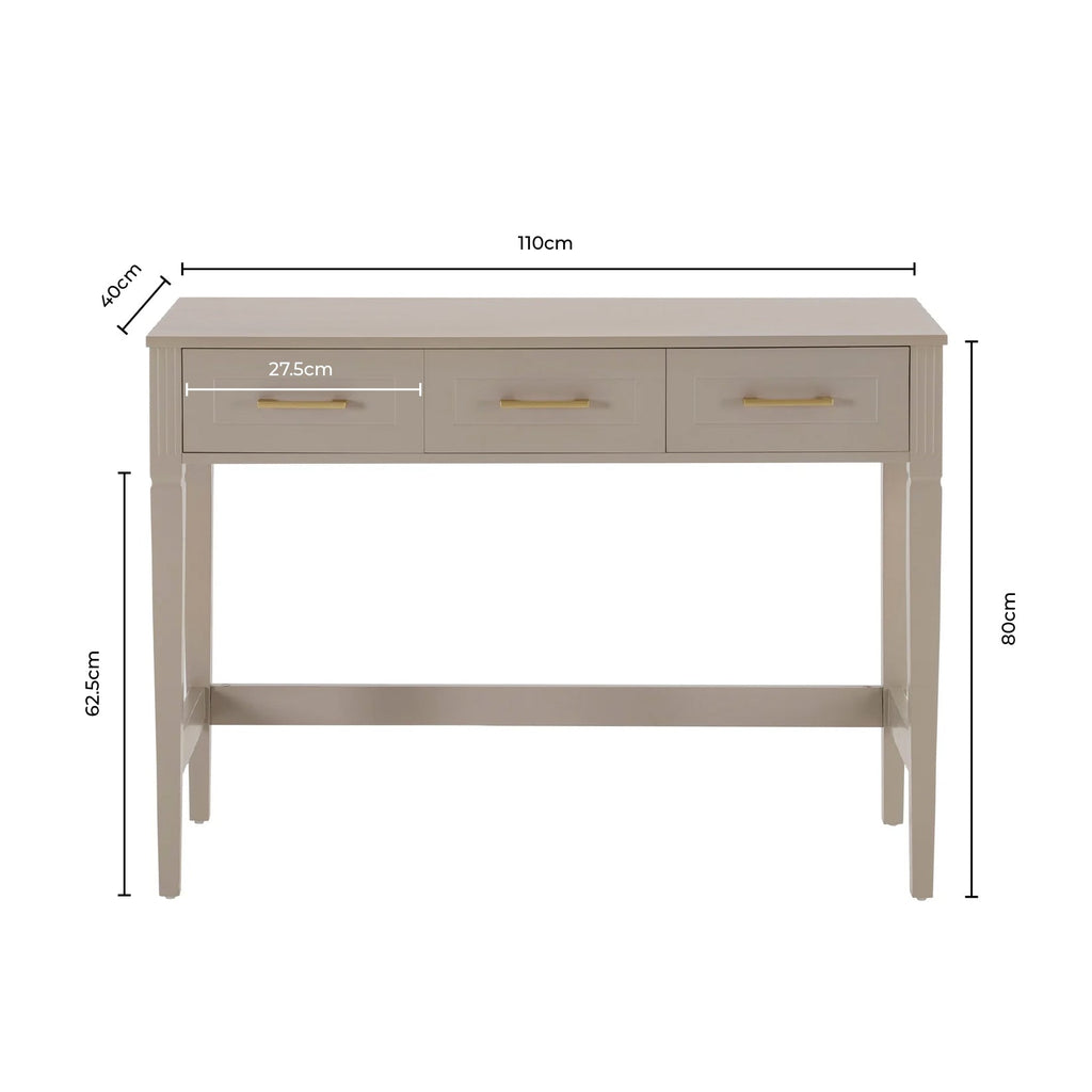 Sienna Dressing Table Console - Taupe