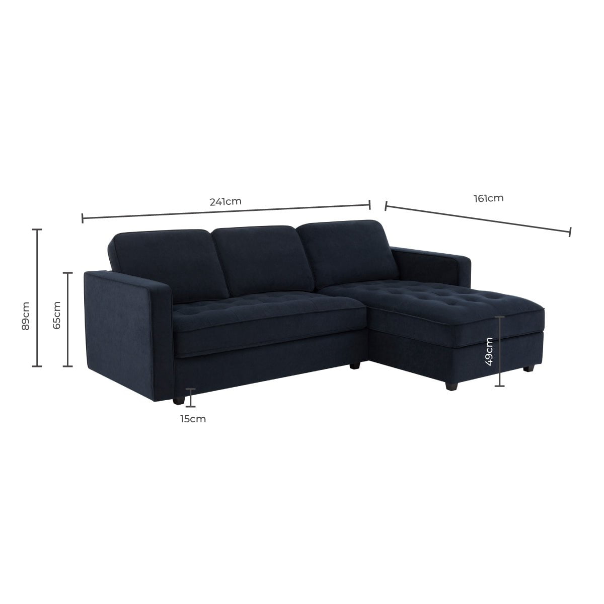 Sloane Right Hand Storage Chaise Sofa - Olive