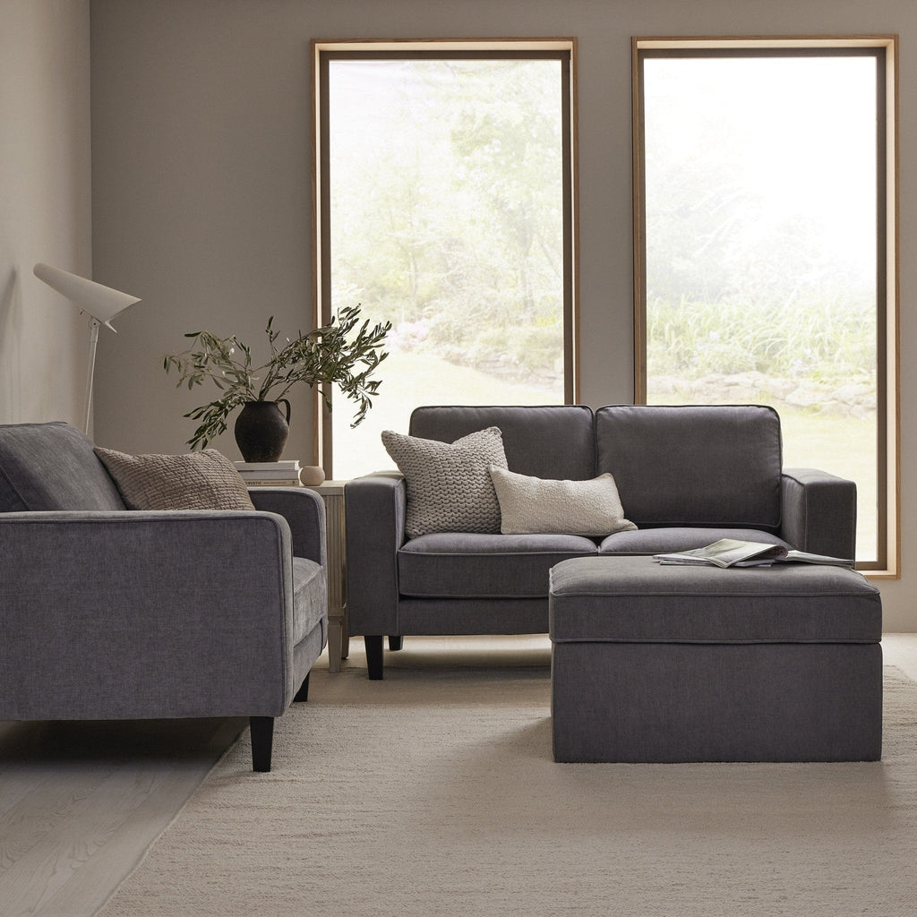 Soho Ottoman Storage Pouffe - Grey