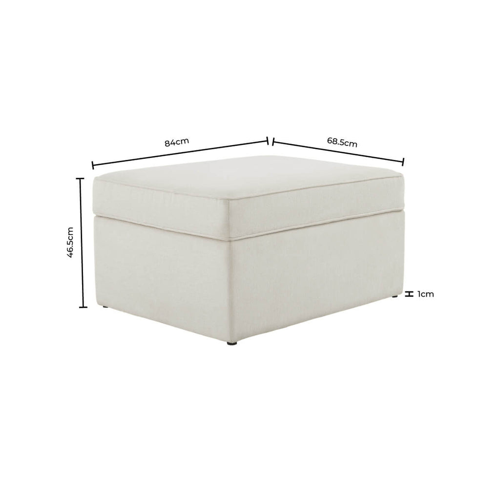 Soho Bouclé Ottoman Storage Pouffe - Ivory
