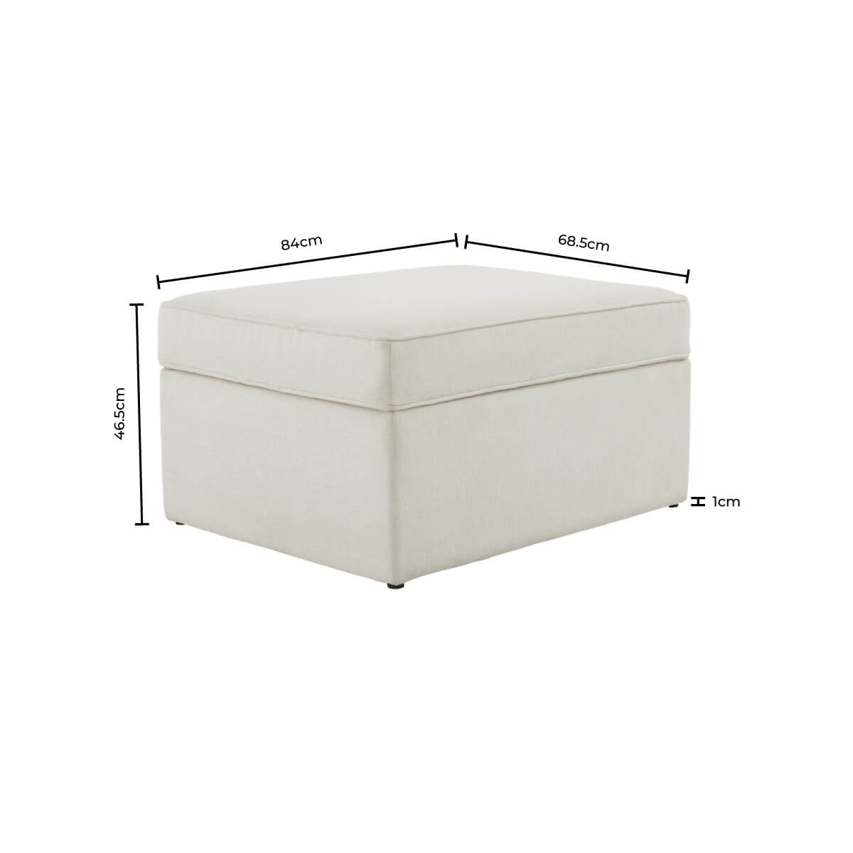 Soho Bouclé Ottoman Storage Pouffe - Ivory