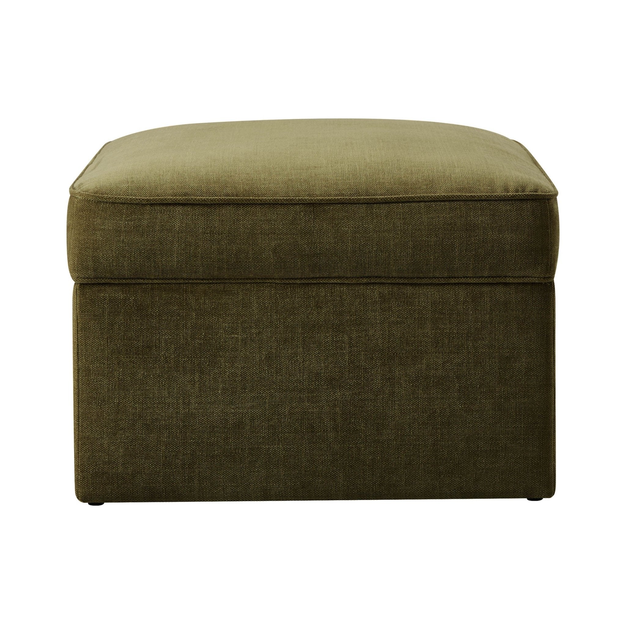 Soho Ottoman Storage Pouffe - Chenille Olive