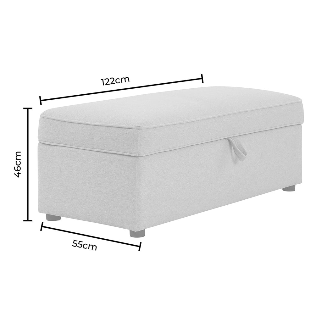 Soho Rectangle Ottoman Storage - Oatmeal