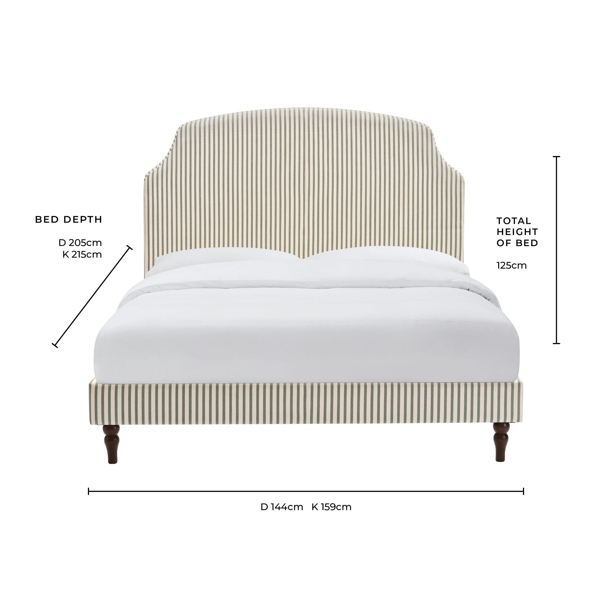 Surrey Bed Frame - Sage Stripe