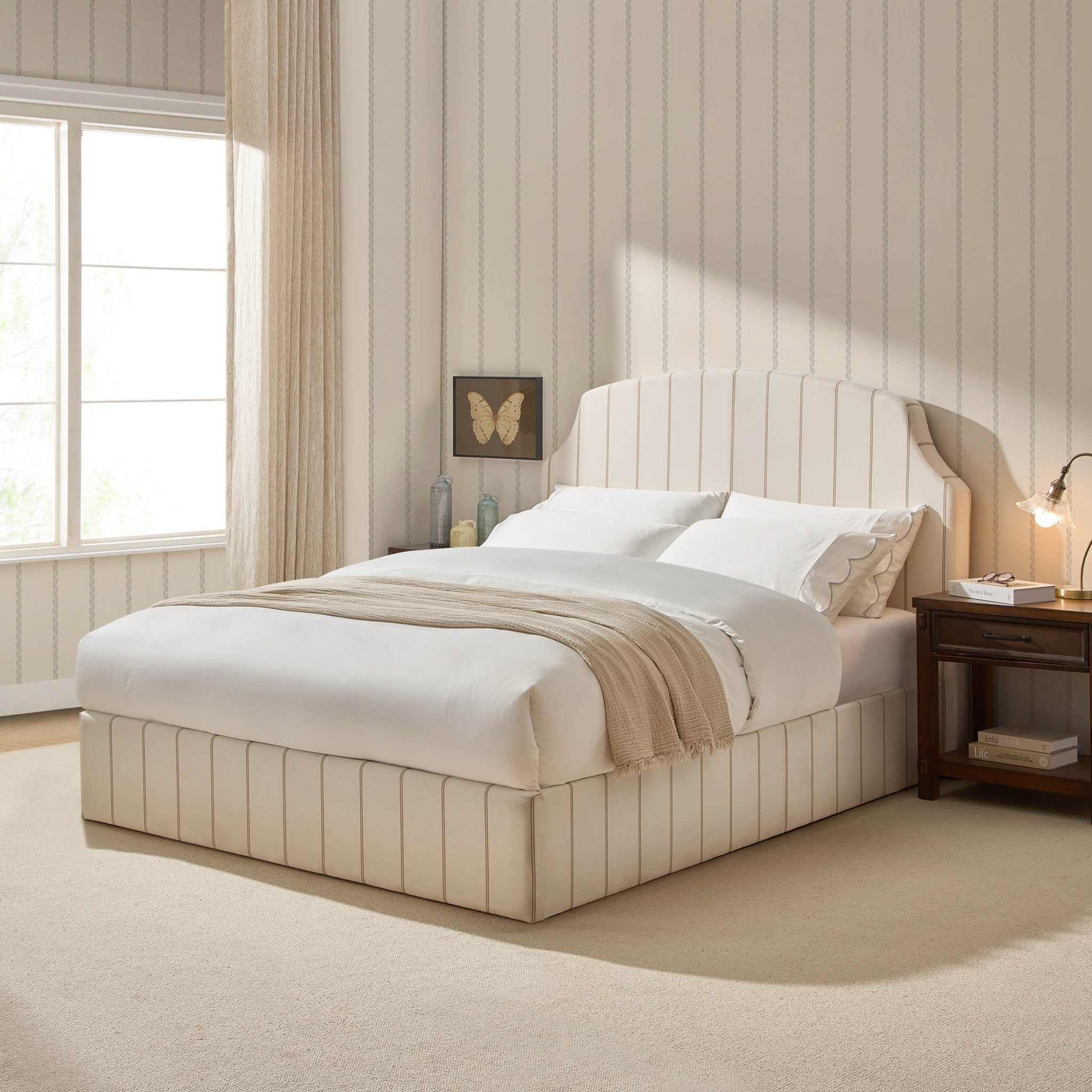 Surrey Ottoman Storage Bed - Thin Stripe