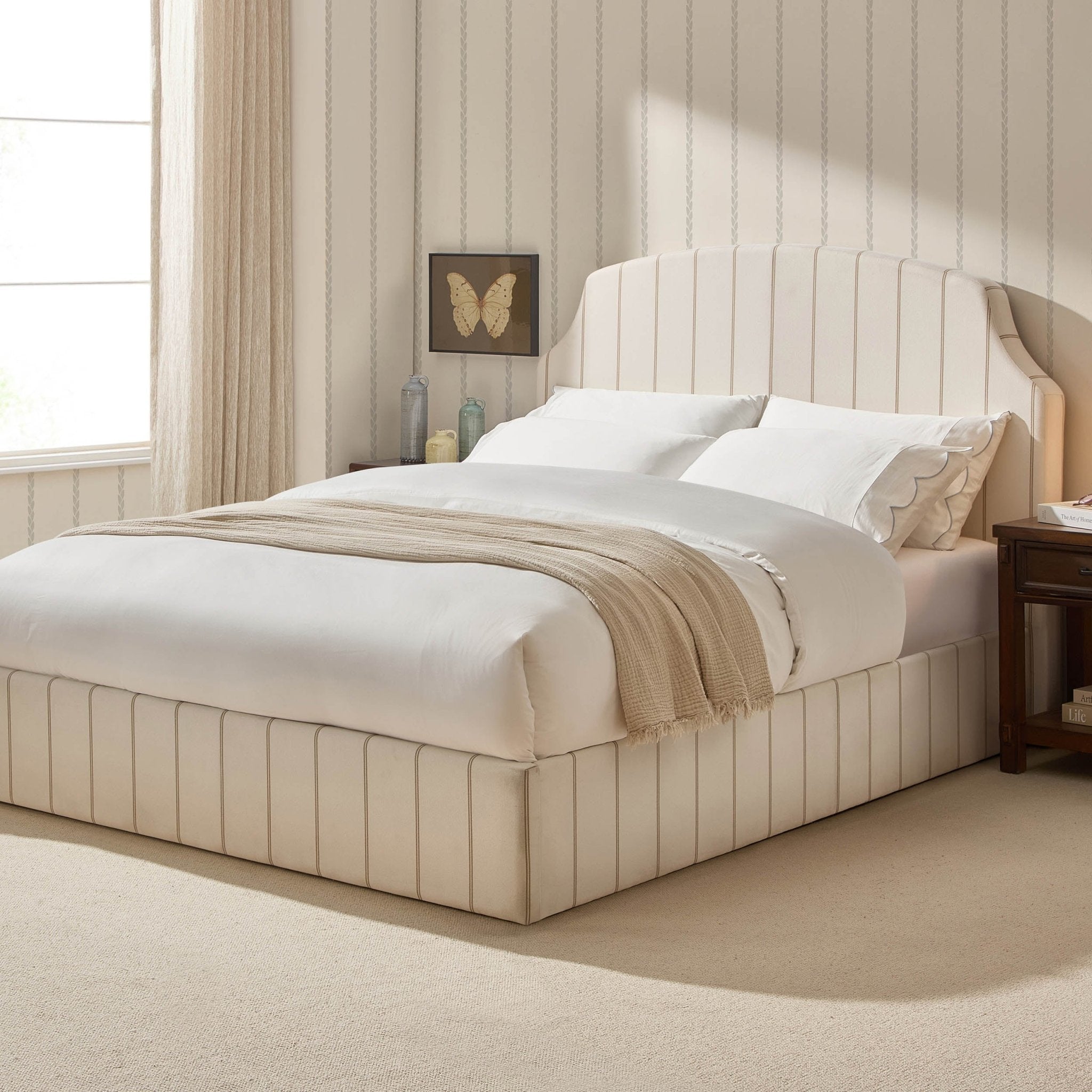 Surrey Ottoman Storage Bed - Thin Stripe