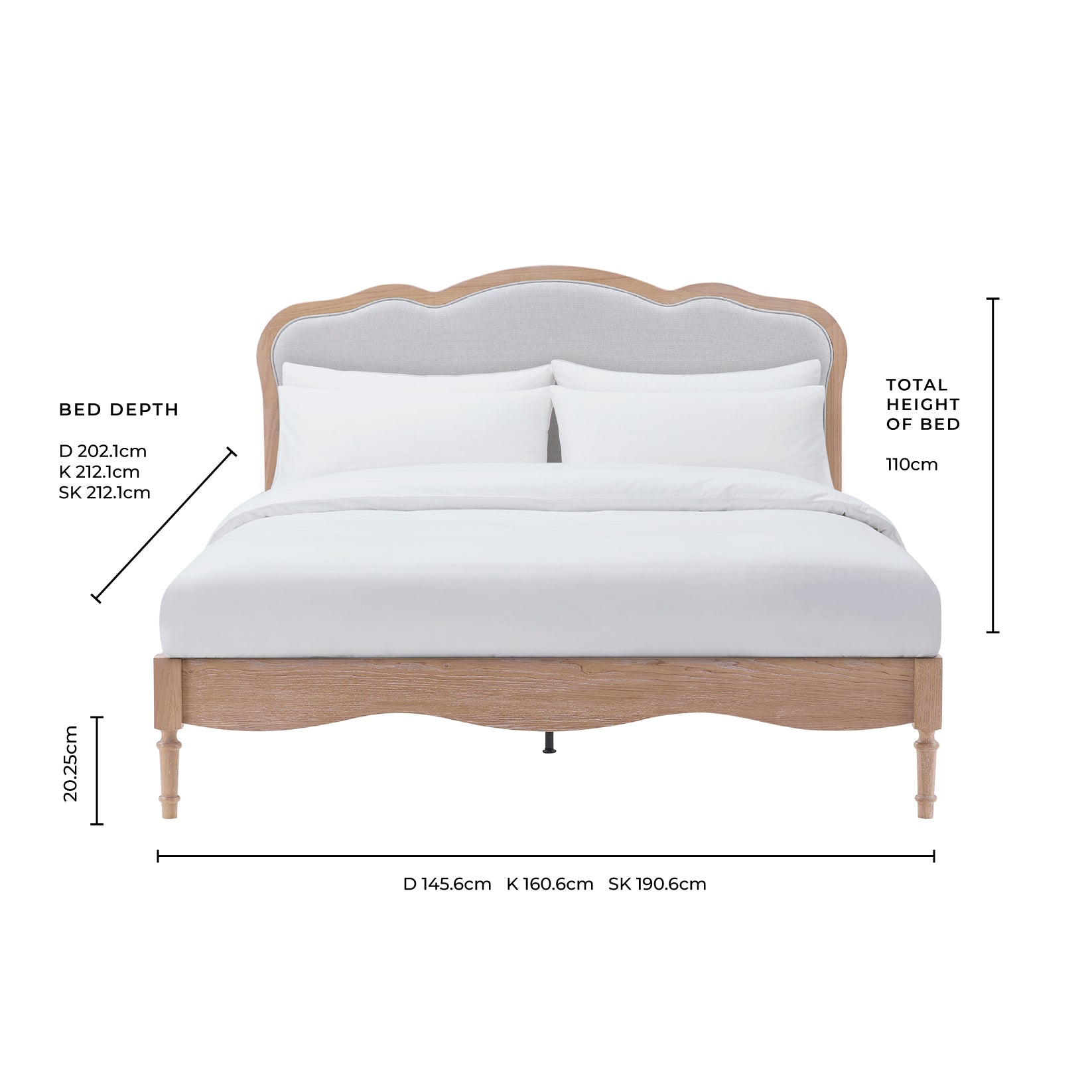Versailles Bed Frame - Natural Stripe