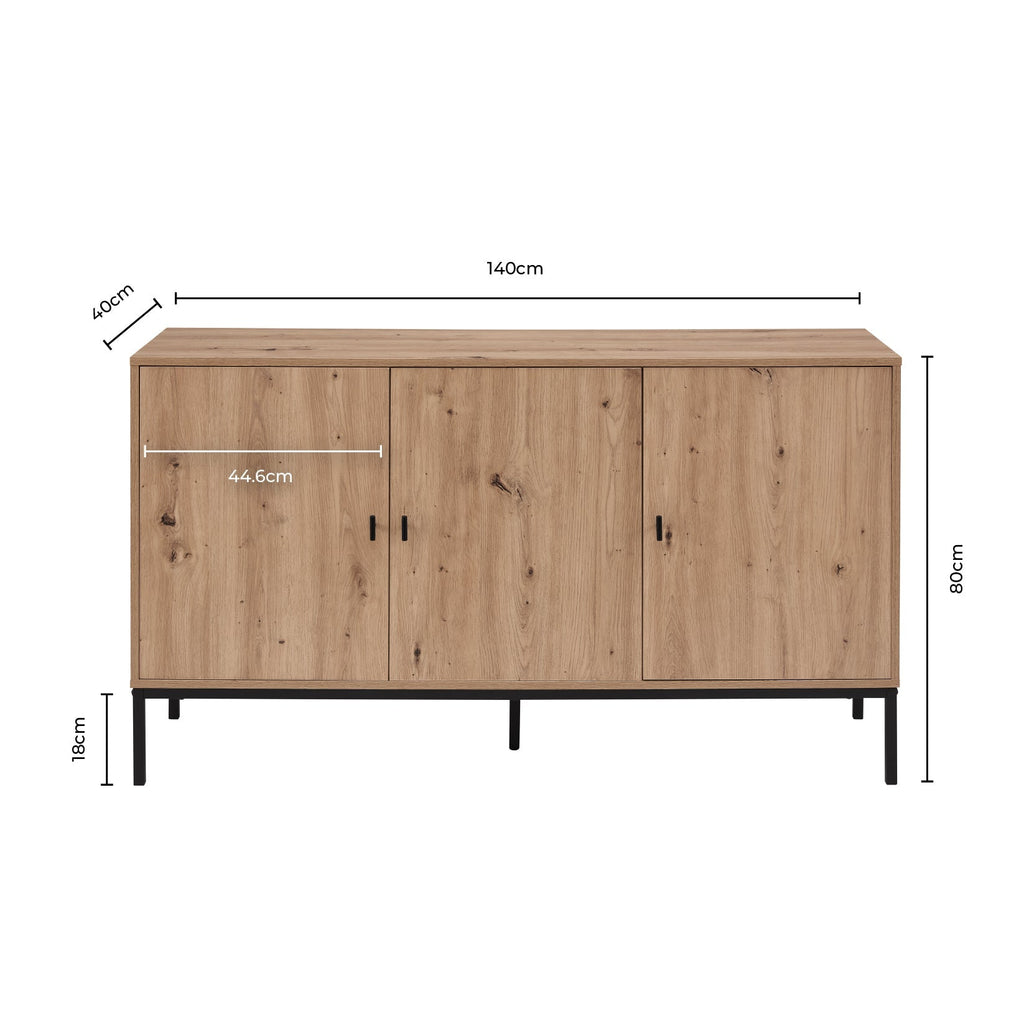 Willow Large Sideboard - Oak Effect