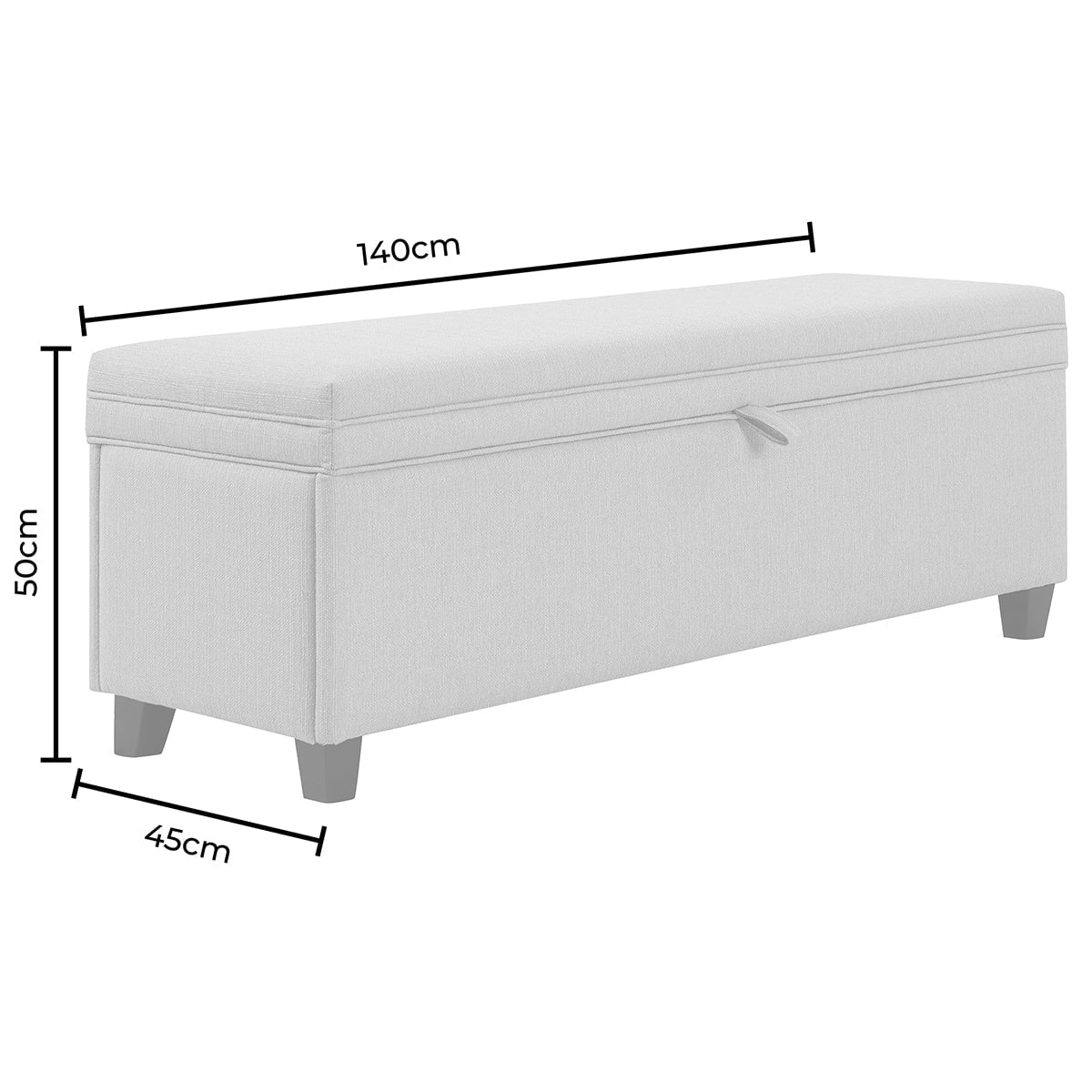 Windermere Storage Ottoman - Chenille Ecru