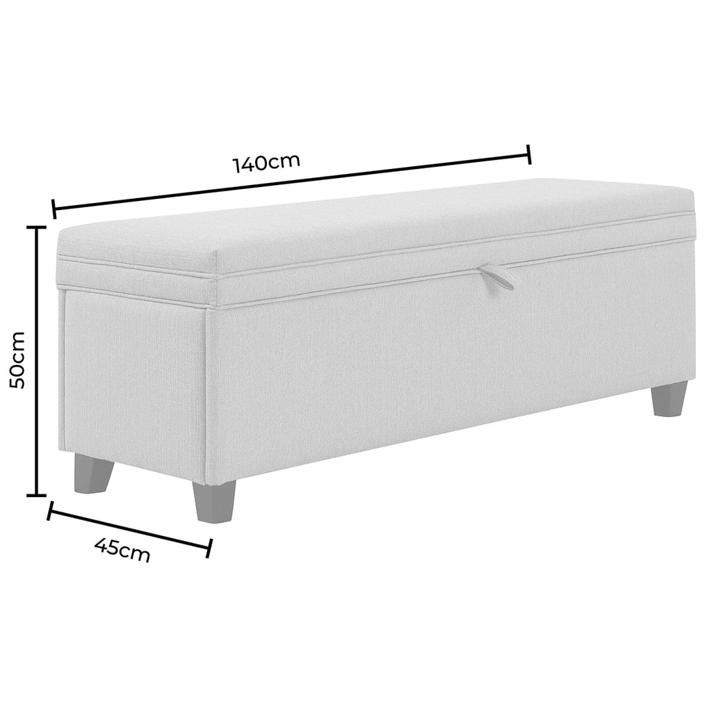 Windermere Storage Ottoman - Ecru